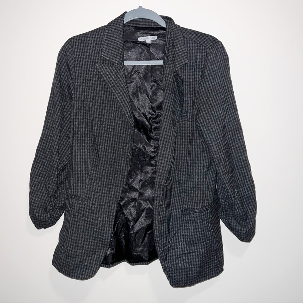Charlotte Russe Check Print Blazer Jacket L